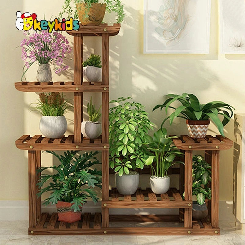 hihg quality white wooden rack for flowers W08H119C