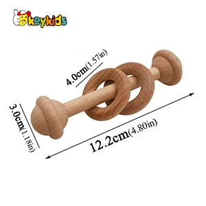 High quality grasping organic wooden baby rattle set for wholesale W08K296