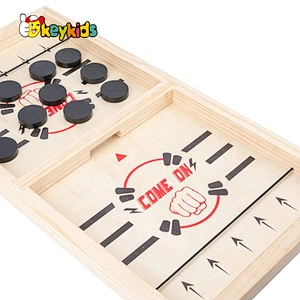 high quality 2 in 1 folding wooden sling puck board game for kids W11A119