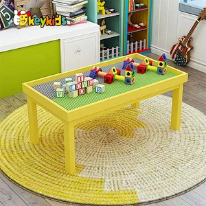 Customize diy wooden kids activity table for building bricks W08G287B