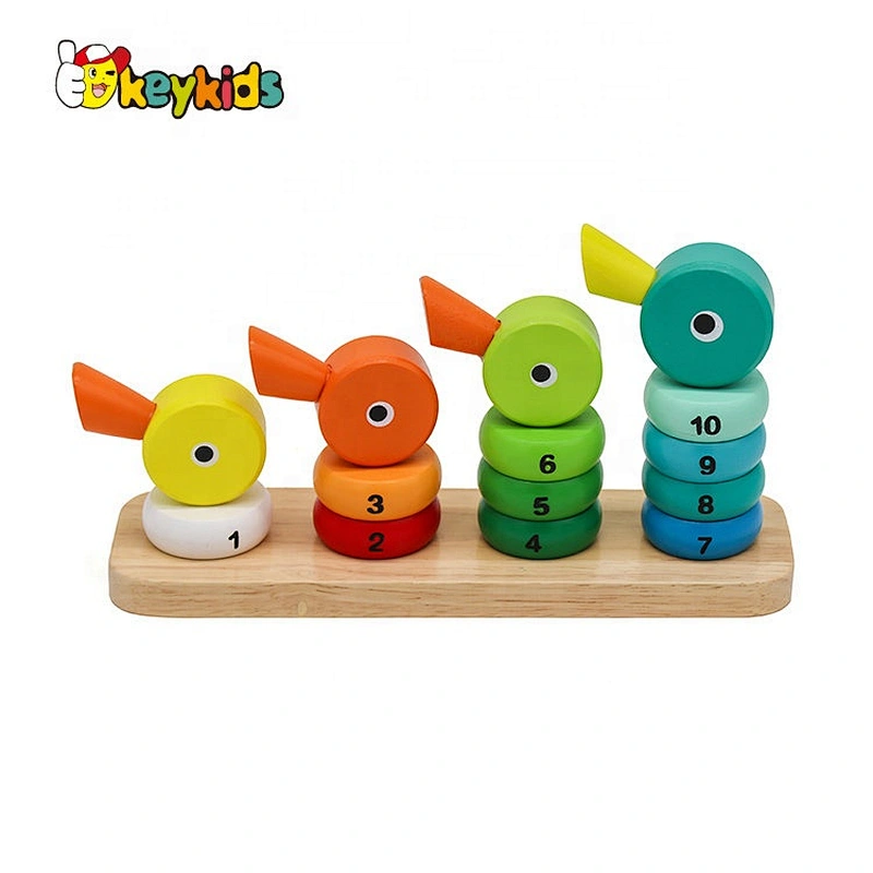 wholesale cheap stacking duck blocks wooden kids building toys for education W13D156