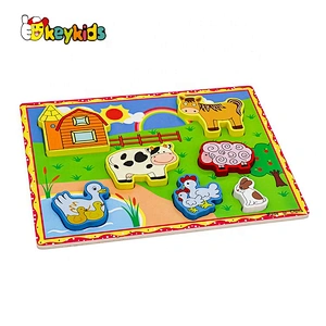 Early Learning Wooden Animal Head Shaped Puzzles For Kids W14D073