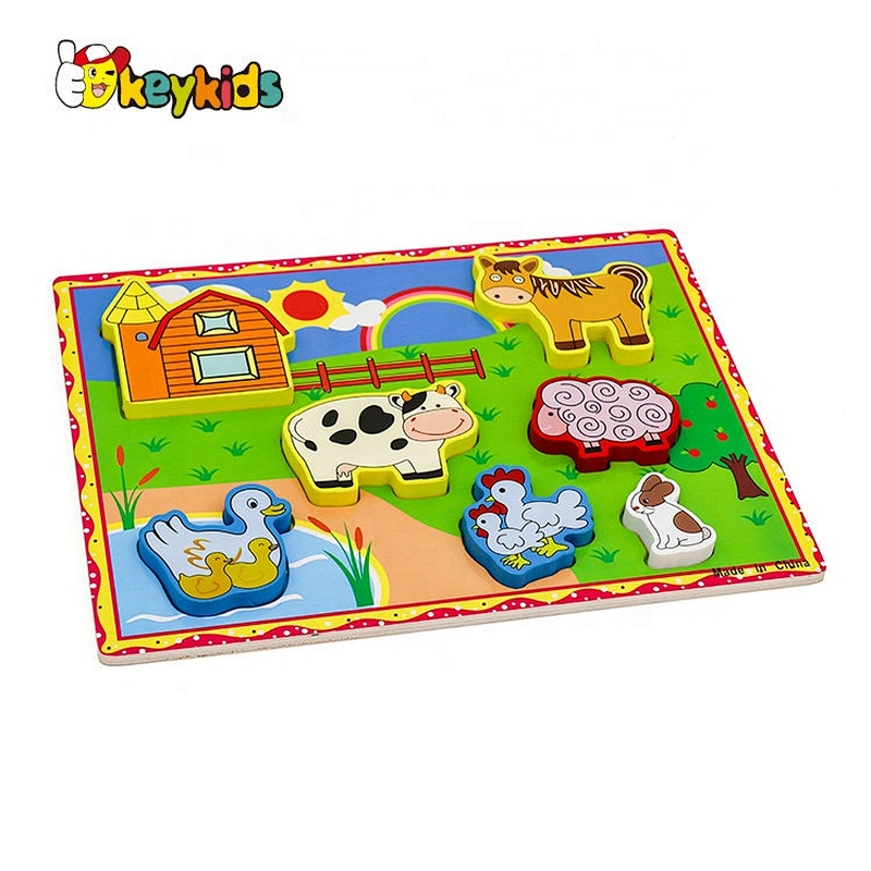 Early Learning Wooden Animal Head Shaped Puzzles For Kids W14D073