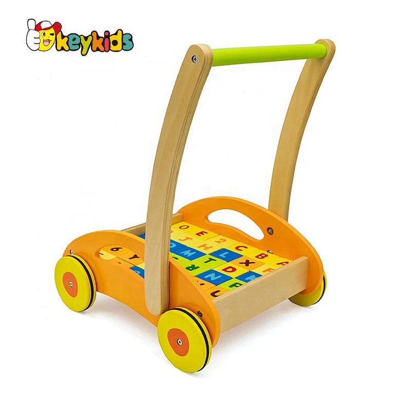 wholesale educational wooden building block cart for kids W16E017B