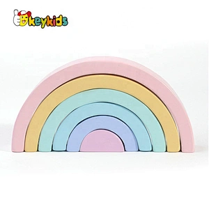 High Quality Educational Wooden Rainbow Stacking Blocks For Kids W13D230