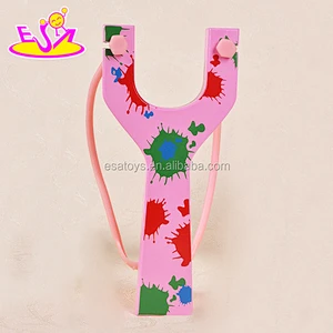 Wooden craft powerful slingshot with cute design,Promotion Gift Toy Mini Slingshot Toy,Cheap wooden toy slingshot W01A057