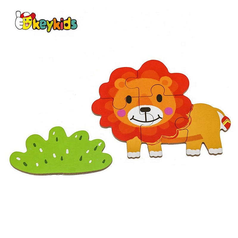 New hottest 6 in 1 cartoon wooden animals puzzle for kids W14N011