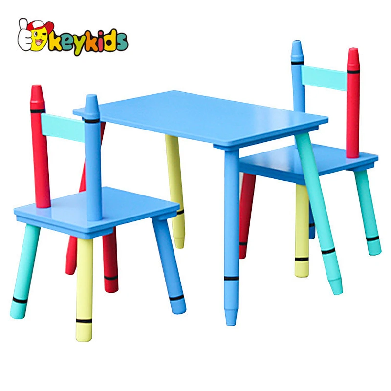 Top Fashion Crayon Kids Wood Desk And Chair Set W08G254