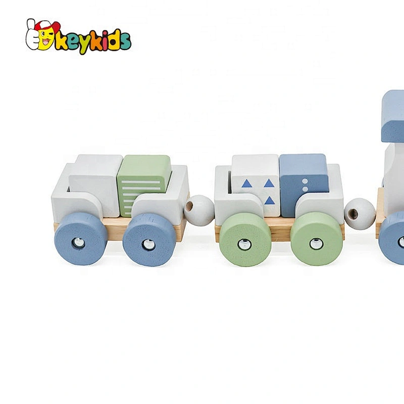 2021 New released educational wooden stacking train for kids W04A528