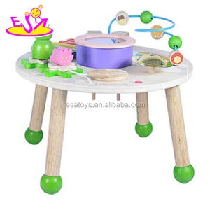 2015 Hot educational wooden activity music table,Multi-functional Kids Wooden Musical Table,Wooden learning music table W07A090