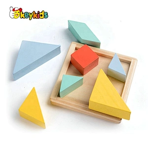 Customize colored wooden tangram puzzle for kids W11D011