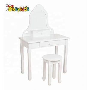 hot sale modern wooden white dressing table with chair W08H072