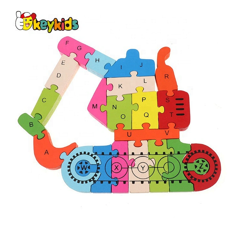 Wholesale Alphabet Excavator Unique Wooden Puzzle Toys W14D125