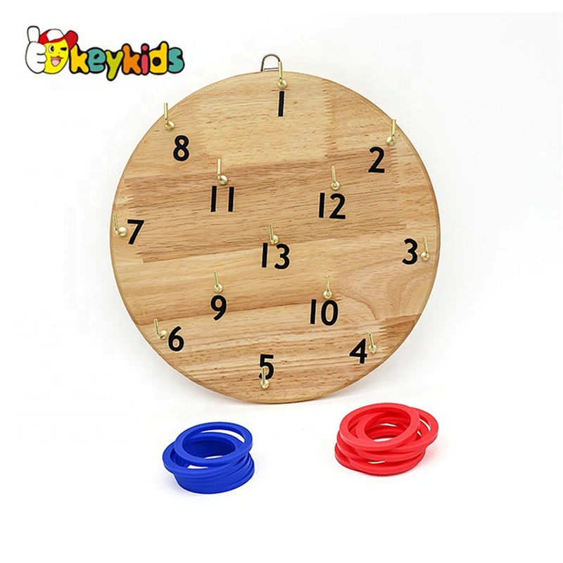 Outdoor kids wooden ring toss game with hanging board W01D019