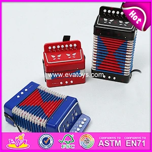 Hot selling kids toy wooden musical button accordion W07K006C