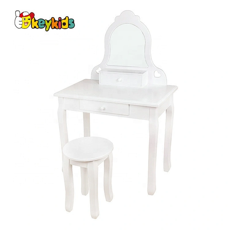 hot sale modern wooden white dressing table with chair W08H072