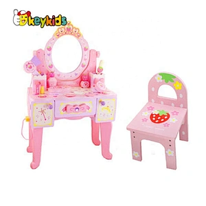 New released pretend play wooden toy makeup set for girls W08H135