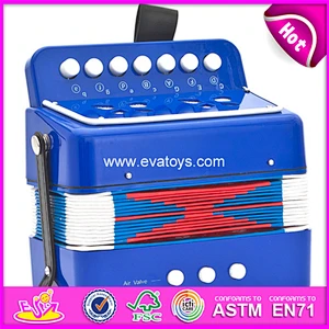 Most popular children gift toy wooden musical piano accordion for sale W07K006B