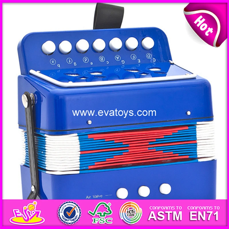 Most popular children gift toy wooden musical piano accordion for sale W07K006B