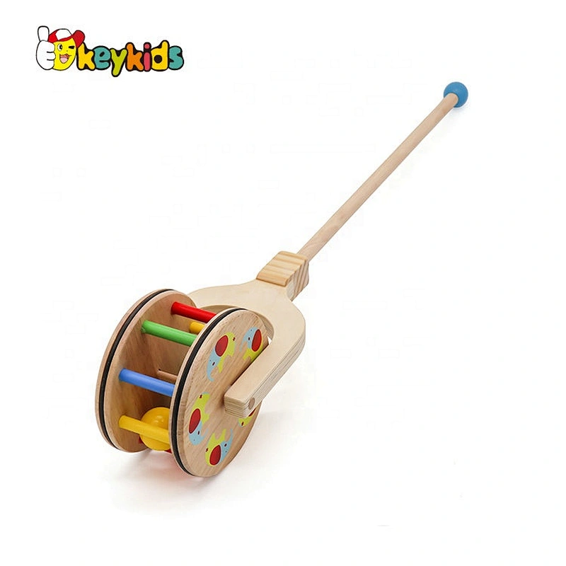 2019 Top sale baby pull along wooden toy wheels for wholesale W05A016