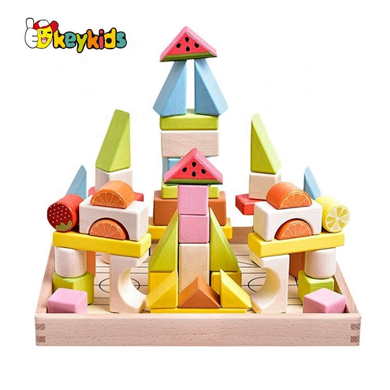 2020 wholesale children wooden shape blocks with box W13A215B