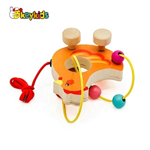New Hottest Cartoon Chicken Wooden Push Pull Toys For Babies W05B162