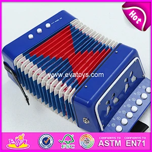 Most popular children gift toy wooden musical piano accordion for sale W07K006B