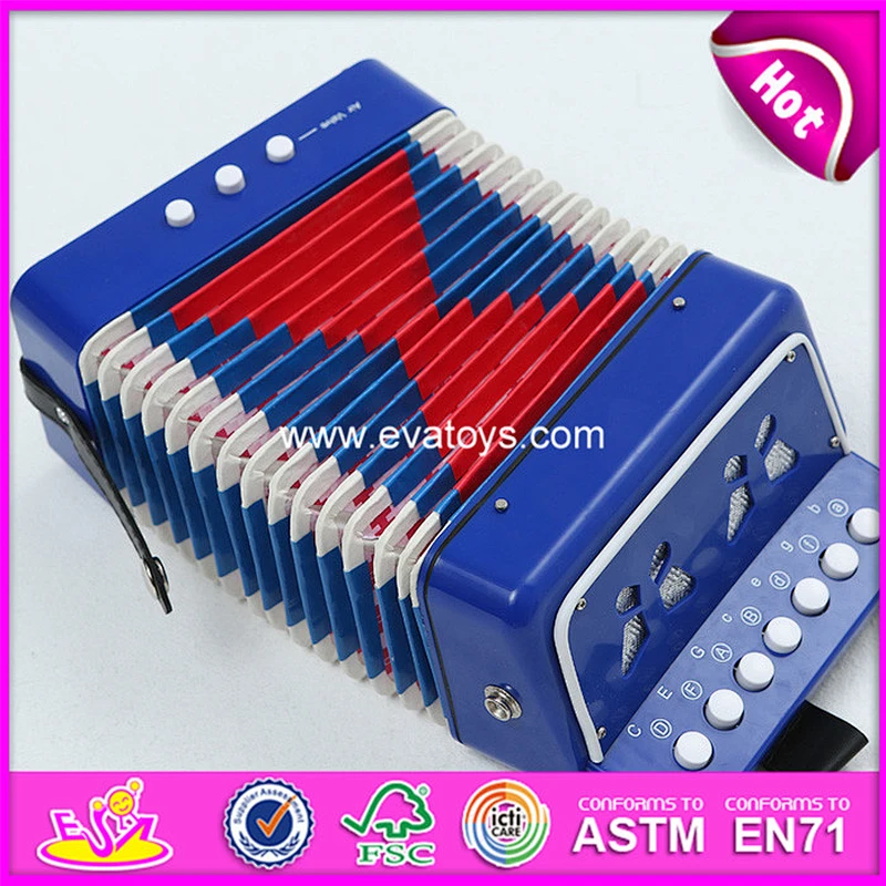 Most popular children gift toy wooden musical piano accordion for sale W07K006B