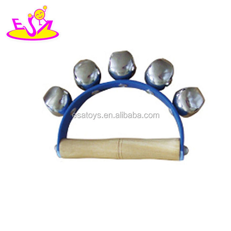 Top sale musical instruments wooden cartoon hand bell for baby W07I092
