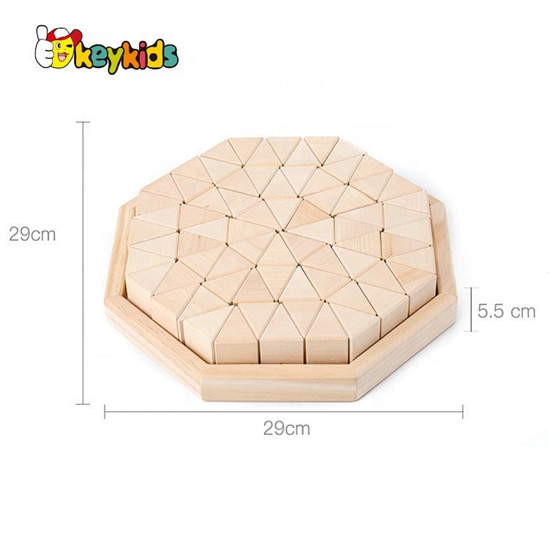 2020 New arrival 72PCS preschool wooden toy blocks for kids W13A209B