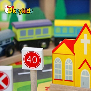 New arrival wooden railway train toy for kid,Fashion wooden railway train set,Roller coaster Track table for wholesale W04C009A