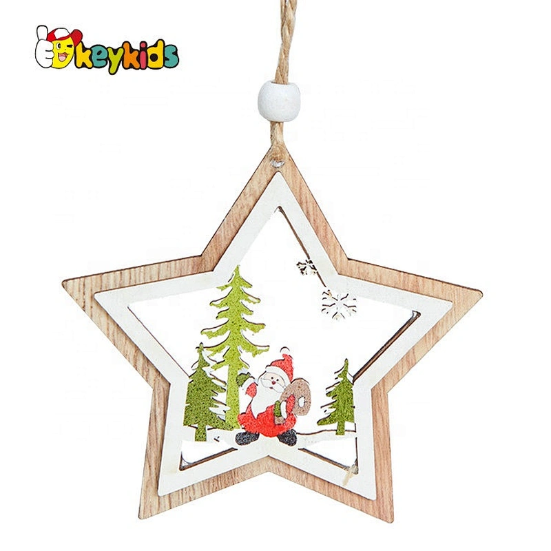 Most popular LED wooden battery christmas lights for wholesale W09D098