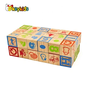 High quality educational blocks wooden abc learning toys for toddlers W13A179