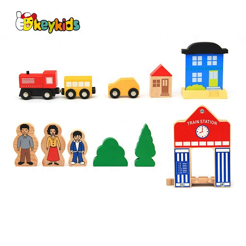 2020 New arrival 108pcs mini wooden train tracks for kids W04C192