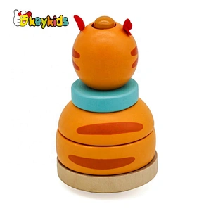 New Released Cartoon Animal Stackable Wooden Toys For Wholesale W13D067