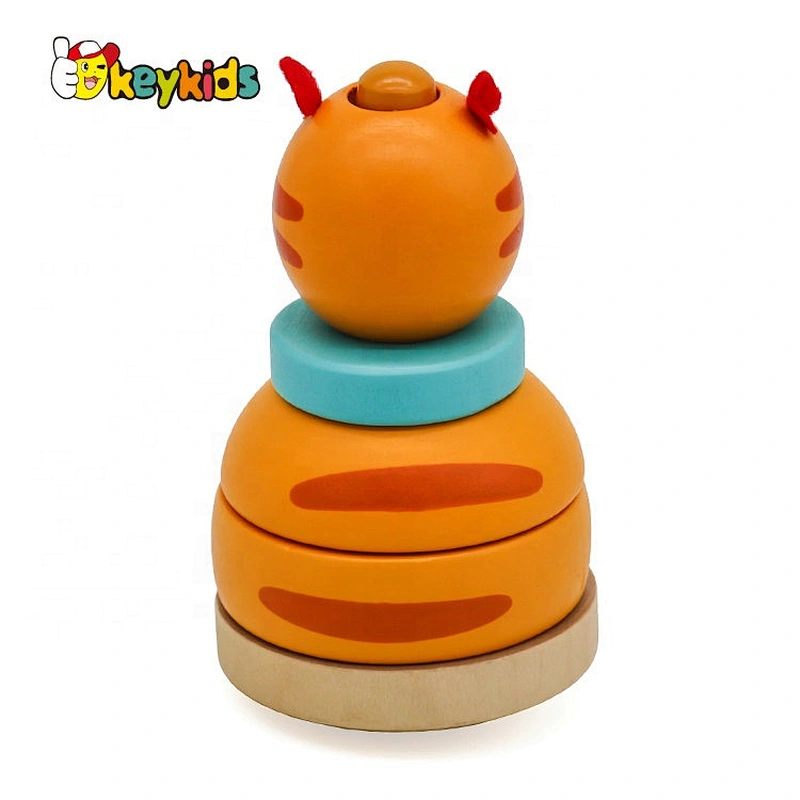 New Released Cartoon Animal Stackable Wooden Toys For Wholesale W13D067