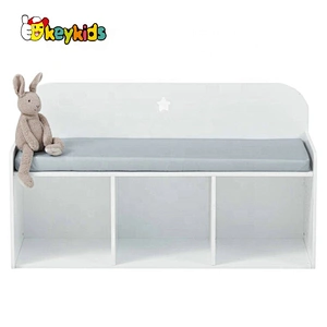 2020 Customize Wooden White Toy Organizer With Bins For Kids W08C298
