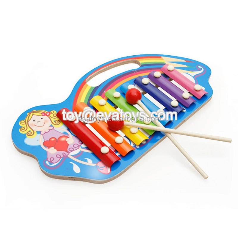 2018 New educational wooden children xylophone with metal keys W07C070