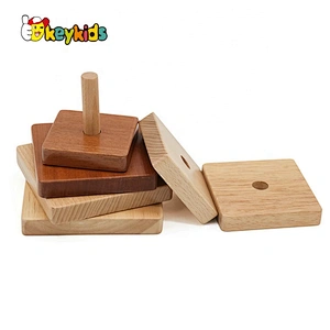 2019 Top sale educational stacking game wooden baby blocks for wholesale W13D217