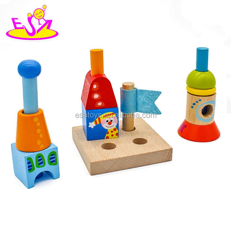 New creative wooden stacking blocks for toddlers W13A152