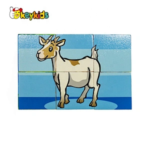 Customize educational 6 piece wooden cube puzzle for children W14F071