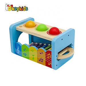 Customize musical toys wooden tap and pound hammer bench for kids W07C091B