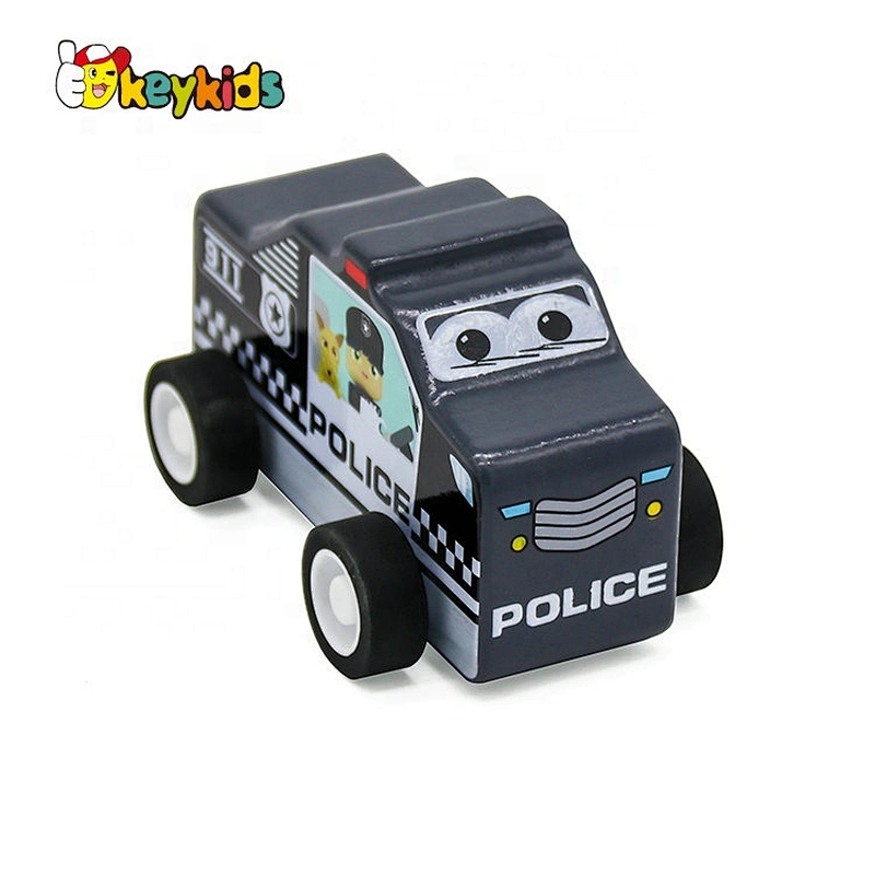 Customize small wooden police car for children W04A474