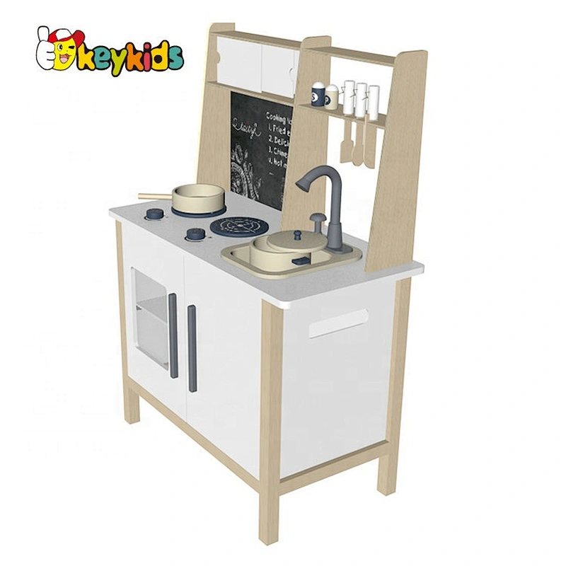 New design wood interactive water function wooden kids kitchen play set for pretend play W10C636