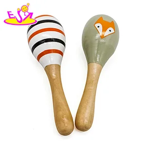 New arrival cartoon paint wooden children maracas for education W07I141