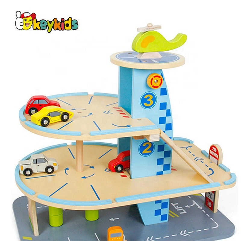 2021  New mini wooden toy parking garage for children W04B085