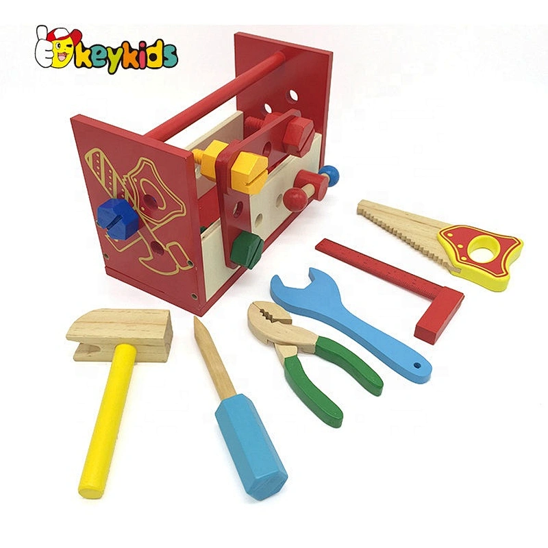 Top sale woodworking toy wooden kids tool box for preschool W03D121