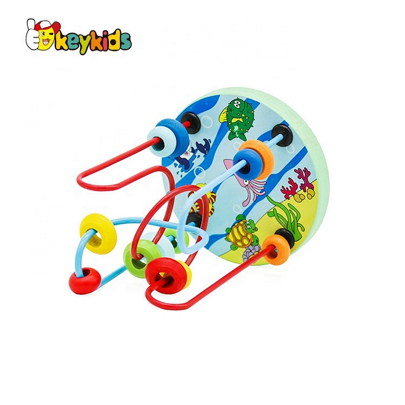 Best intelligent educational wood baby bead maze toy for wholesale W11B276