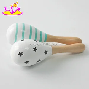 Wholesale hand painted mini wooden Mexican maracas for kids W07I128