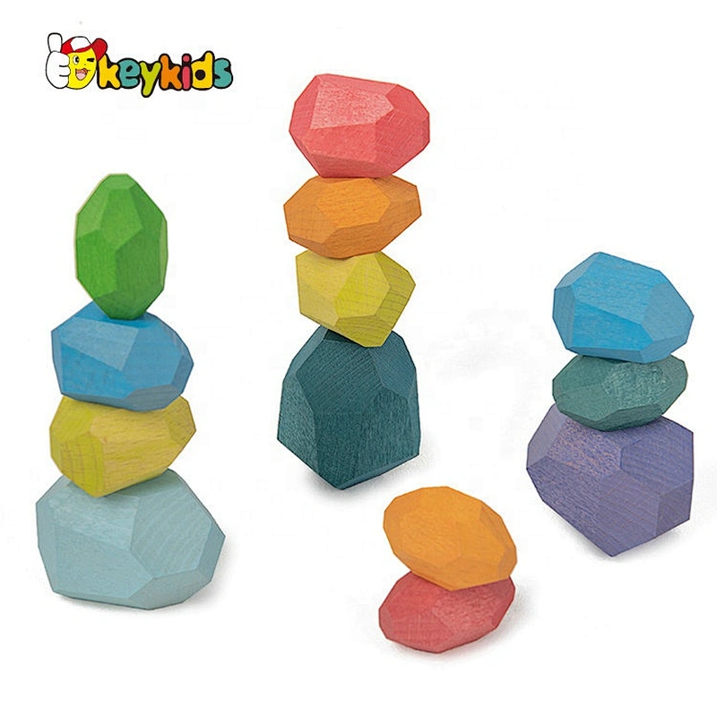 Customize 20PCS wooden stone building blocks toy for children W13D301